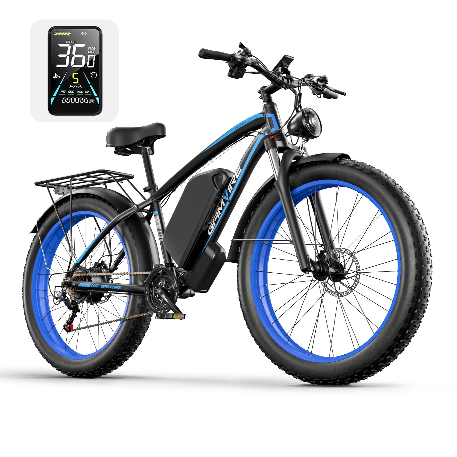 electric snow bicycle GAMVIRE 26'' V7 Peak 3000W 52V 32AH Fat Tires Electric Snow Bike – Gamvire
