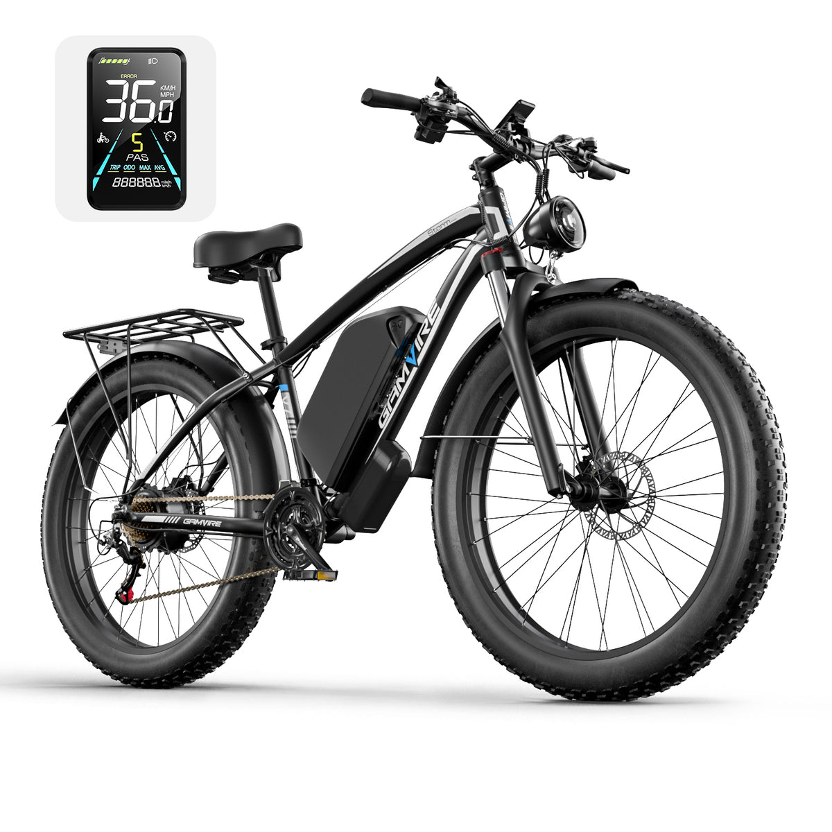 GAMVIRE 26'' V7 2000W Peak 2500W 52V 32AH Fat Tires Electric Snow Bike
