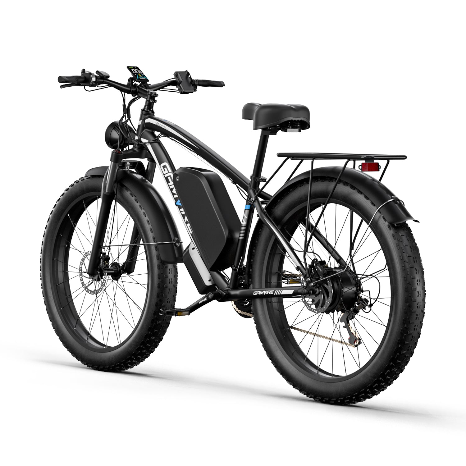 electric snow bicycle GAMVIRE 26'' V7 Peak 3000W 52V 32AH Fat Tires Electric Snow Bike – Gamvire
