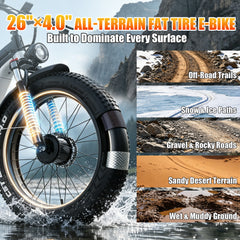 GAMVIRE 26" V9 Peak 9000W 52V 30AH Dual Motor Electric Bike with Turn Signals