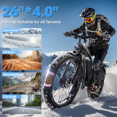 GAMVIRE & ECOCOGY G7 26" 52V 32AH 4000W Peak 5000W Dual Motors Electric Fat Tire Bike