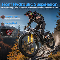 GAMVIRE & ECOCOGY G7 26" 52V 32AH 4000W Peak 5000W Dual Motors Electric Fat Tire Bike